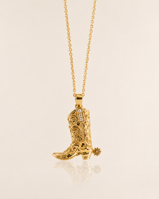 LOULU Western Cowboy Boot Necklace
