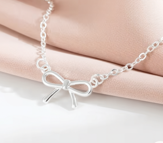 Sterling Silver Bow Pendant Necklace