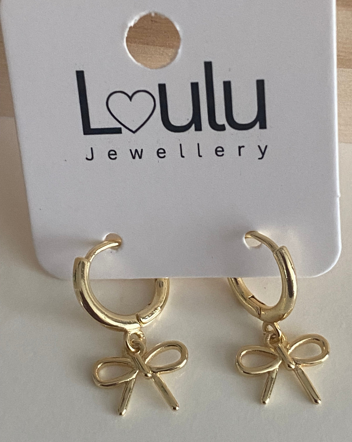 Gold Geometric Bow Hoop Earrings