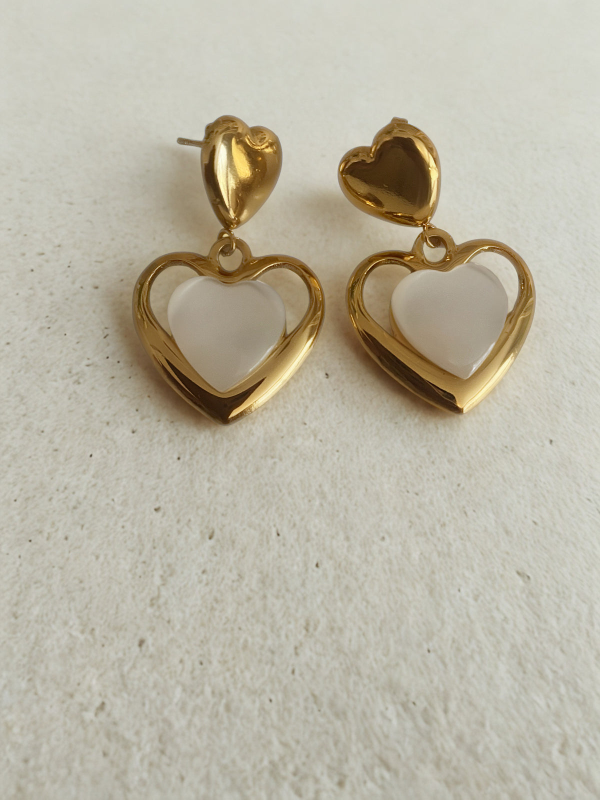 Elegant Heart Shaped Drop Earrings