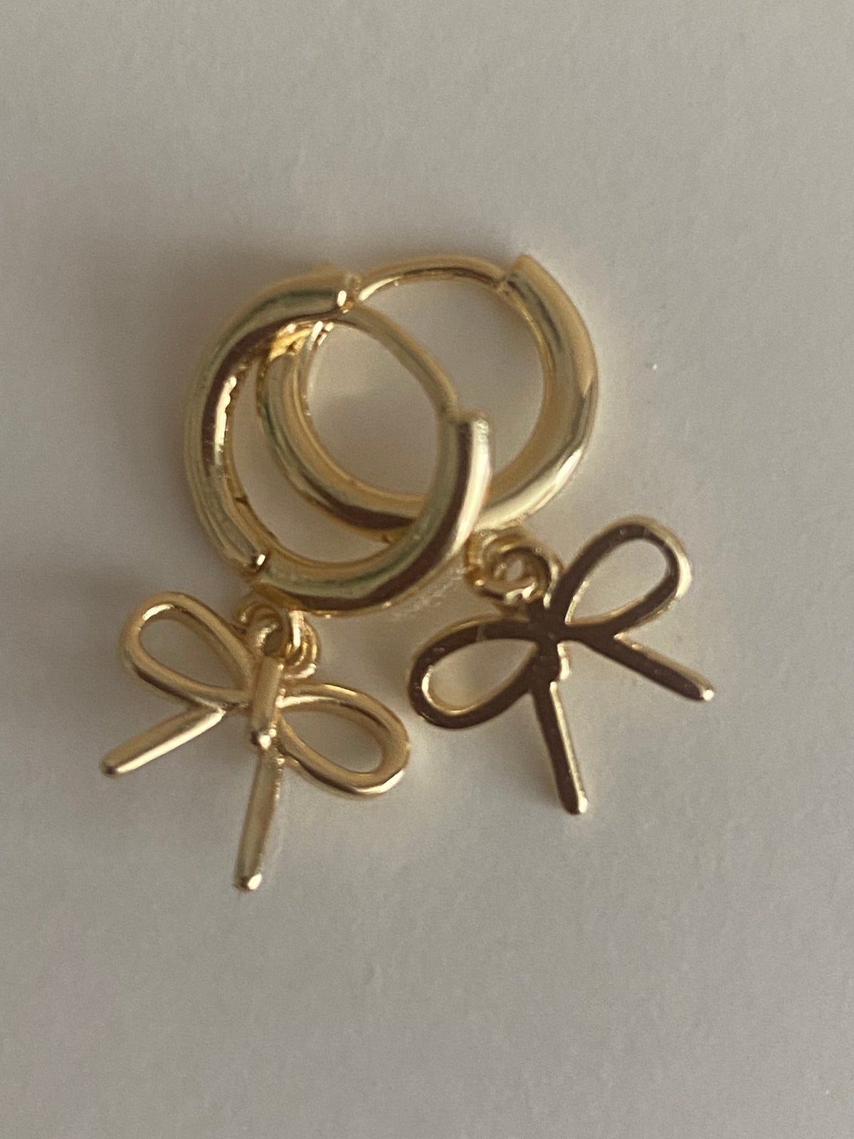 Gold Geometric Bow Hoop Earrings