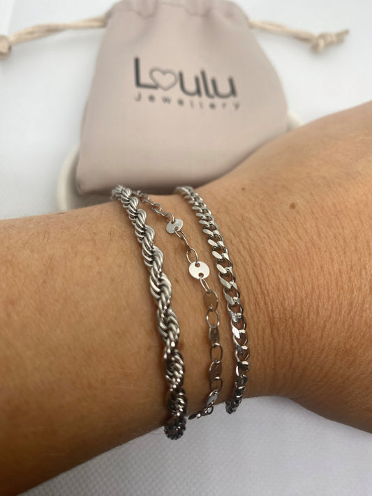 Three Layered Cuban Chain Bracelet