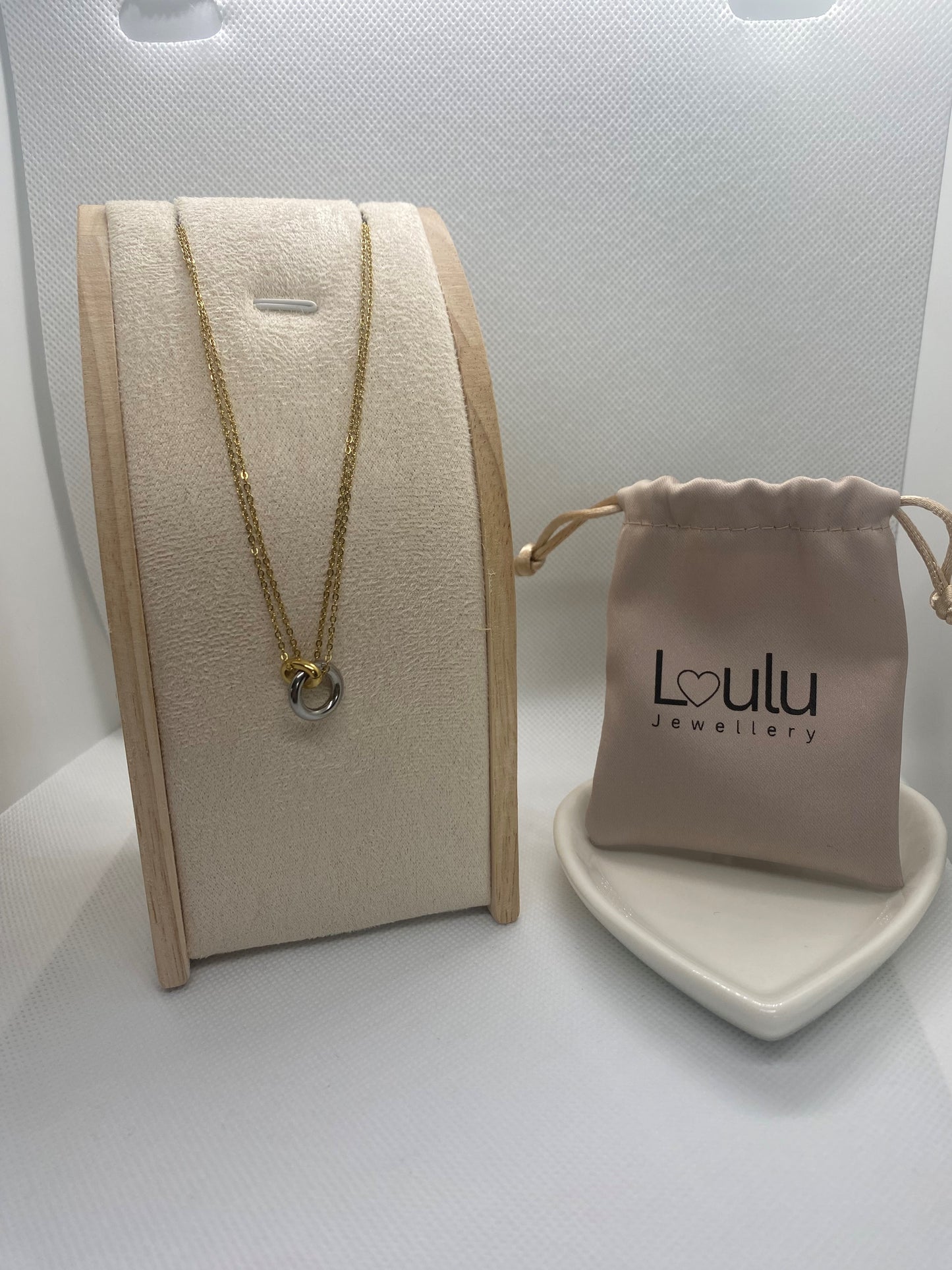 Elegant two colour circle pendant