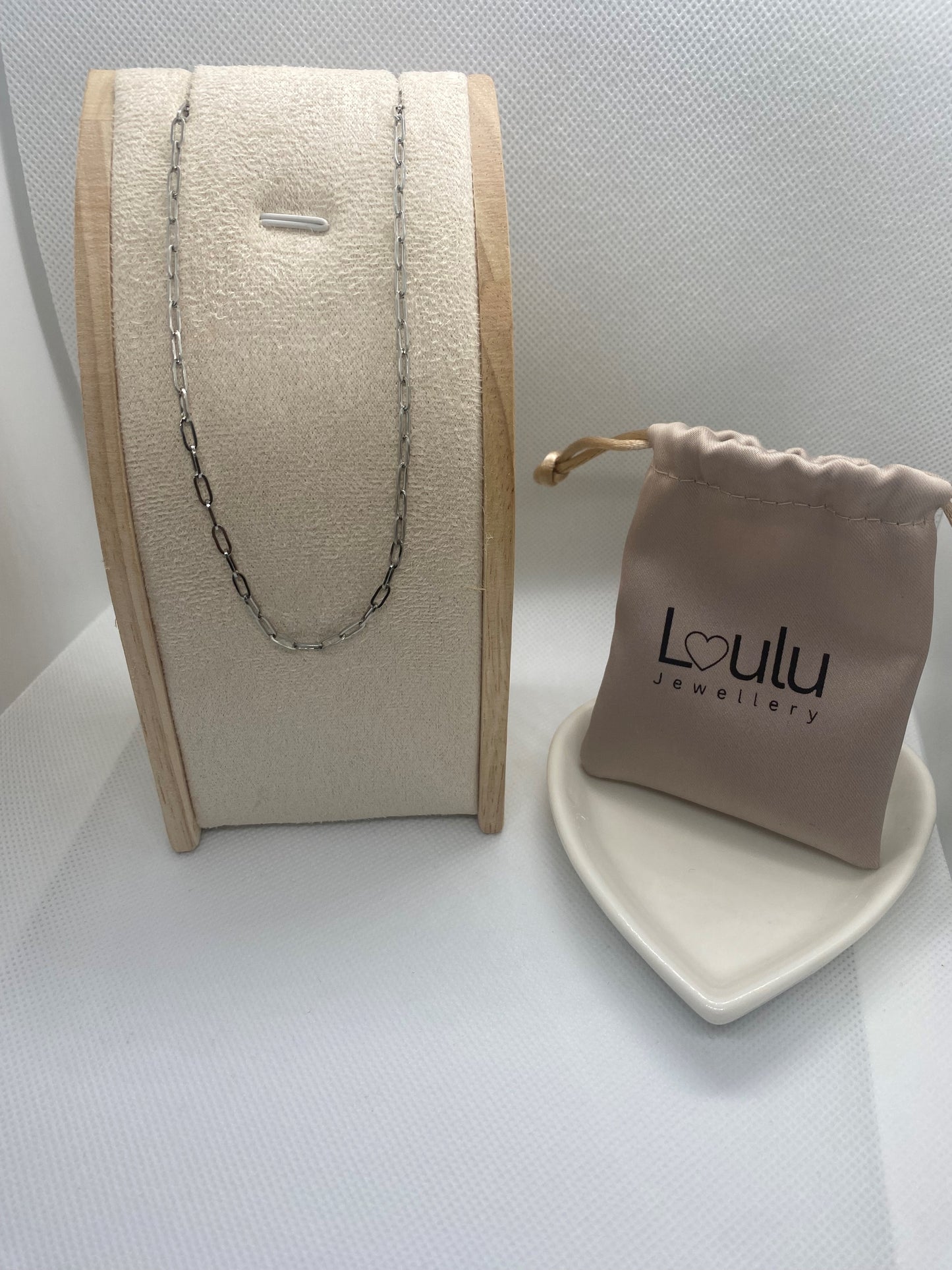 Fine Paper Chain Silver Choker Necklace