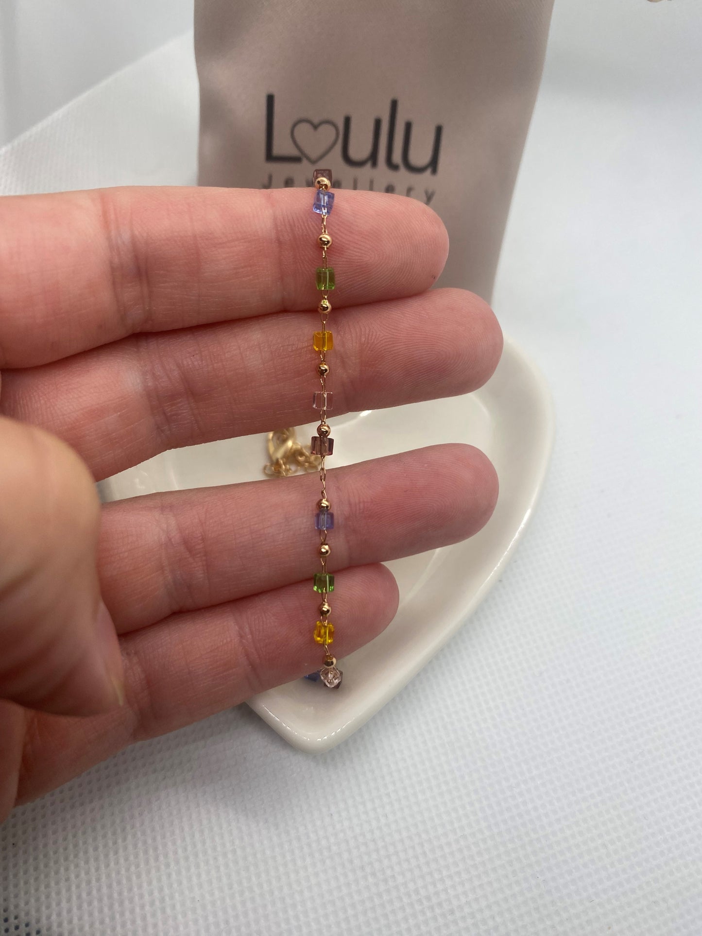 Bohemian Colourful Crystal Anklet