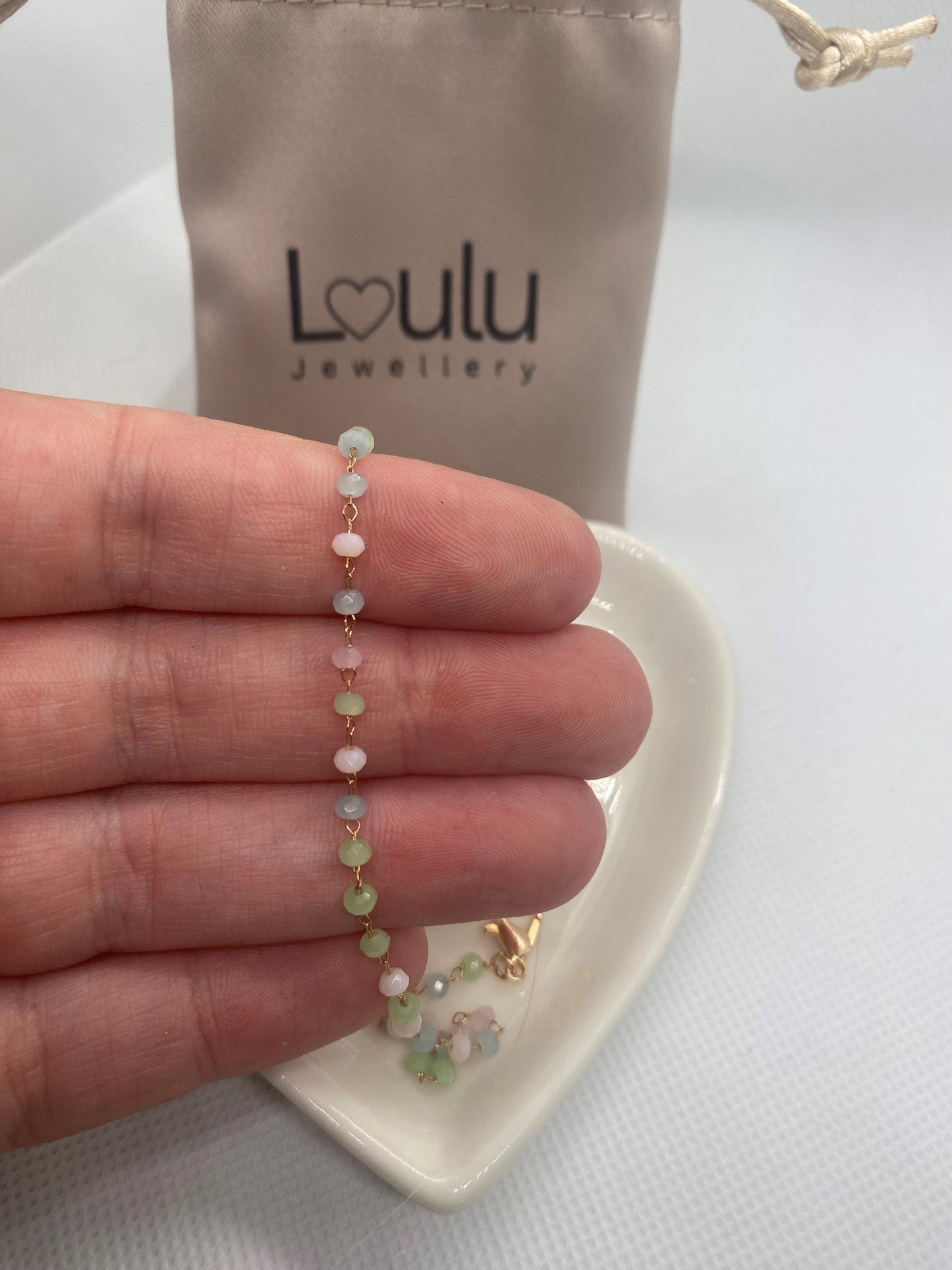 Bohemian Colourful pastel Crystal Anklet
