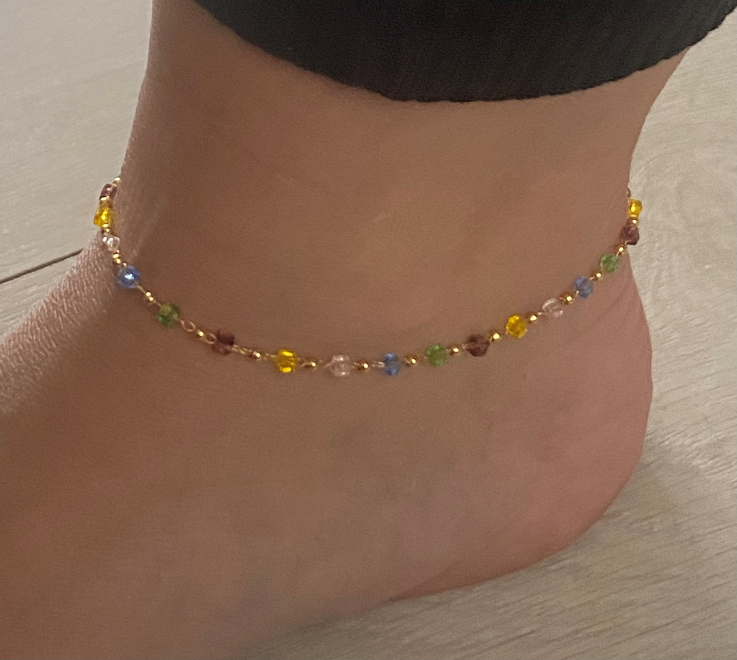 Bohemian Colourful Crystal Anklet