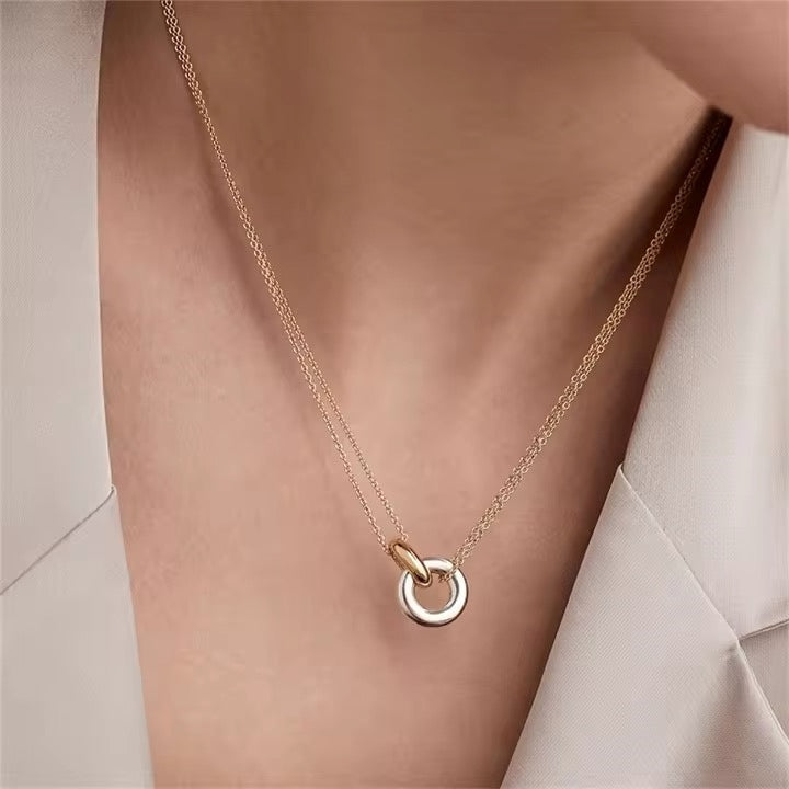 Elegant two colour circle pendant
