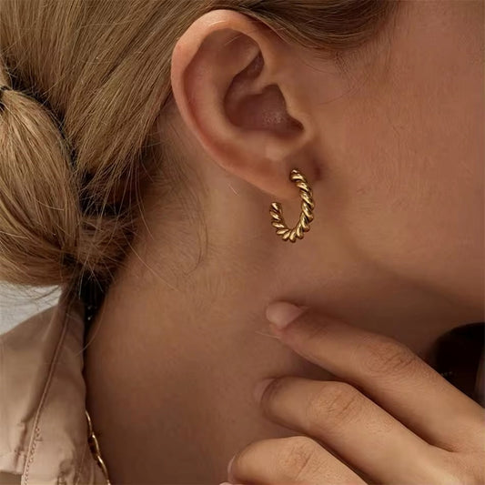 vintage twisted hoop Earings