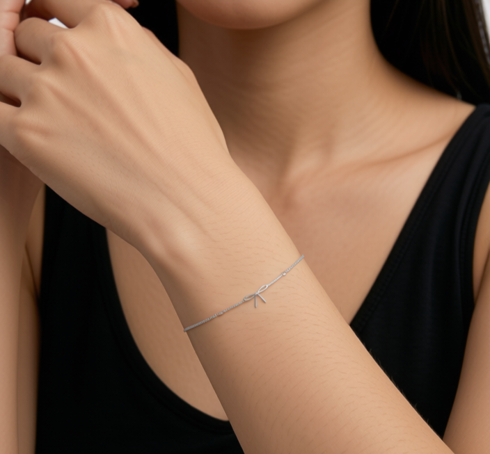 925 Sterling Silver Bow bracelet
